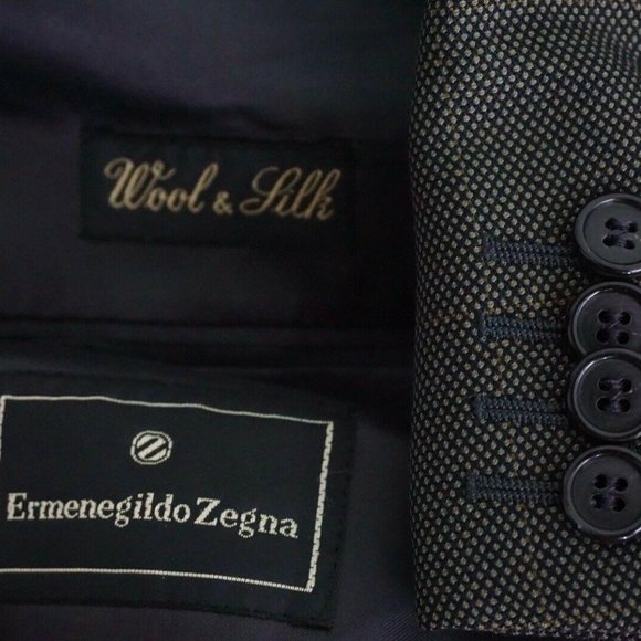 Ermenegildo Zegna Brown Nailhead Multicolor Suit
